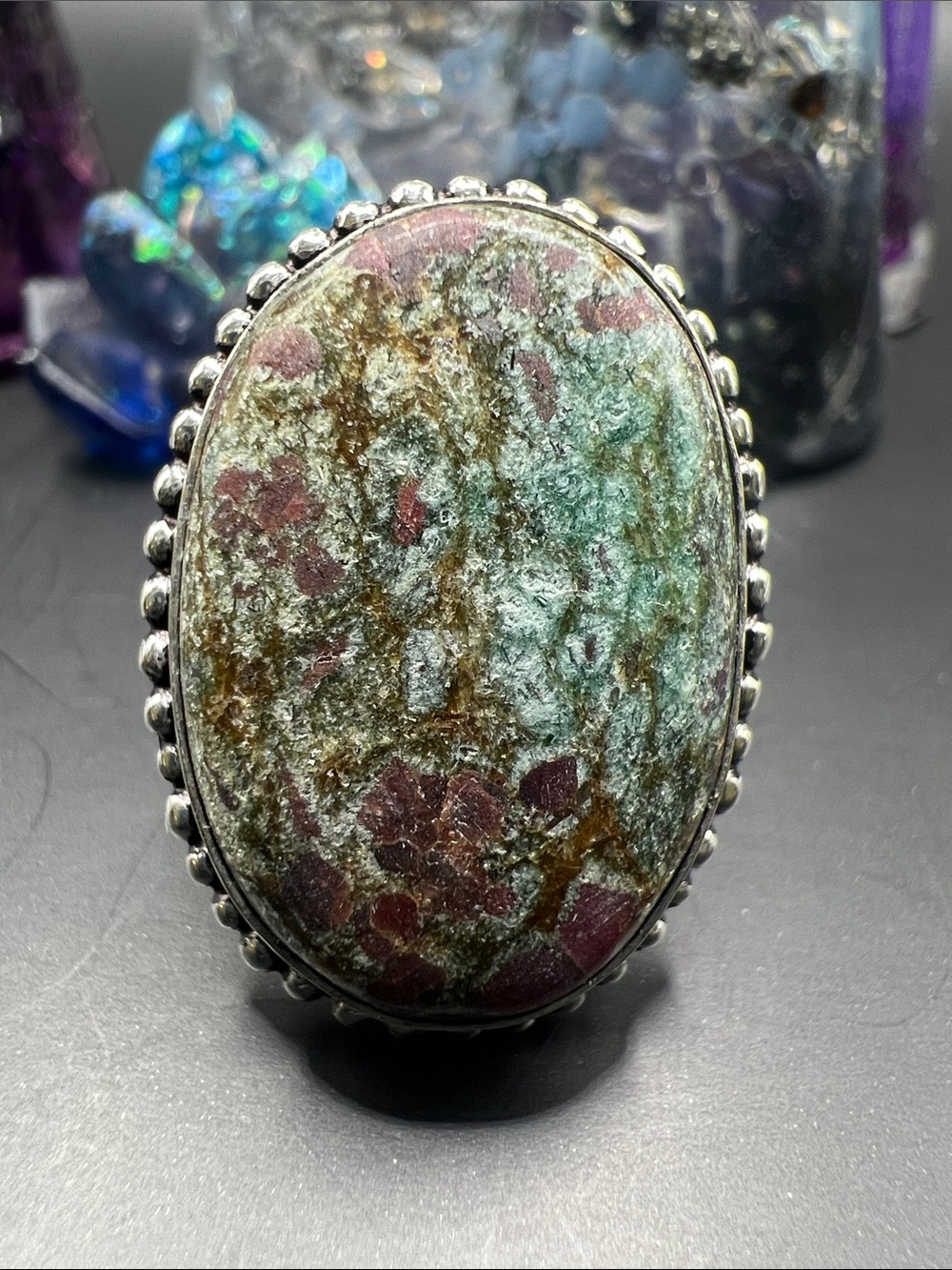 Ruby Fuchsite statement Ring Size 7 1/2